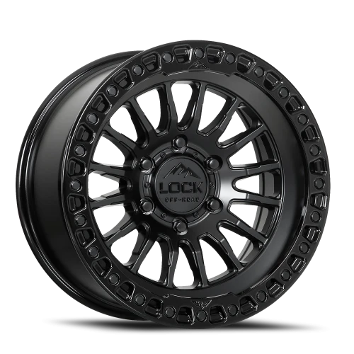 Lock Offroad Grit Matte Black W/ Gloss Black Ring 17x8.5 +25 6x135mm 87.1mm