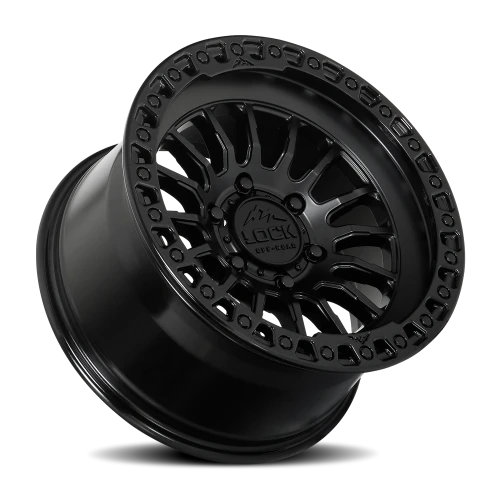 Lock Offroad Grit Matte Black W/ Gloss Black Ring 17x9 +1 6x135mm 87.1mm