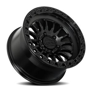 Lock Offroad Grit Matte Black W/ Gloss Black Ring 17x9 -12 6x139.7mm 106.2mm