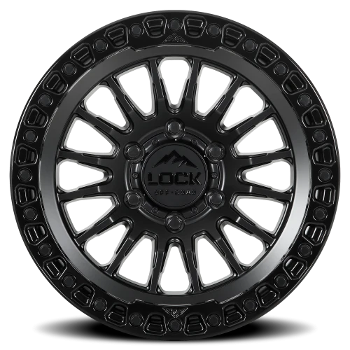 Lock Offroad Grit Matte Black W/ Gloss Black Ring 17x9 +1 6x135mm 87.1mm