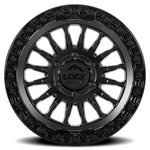 Lock Offroad Grit Matte Black W/ Gloss Black Ring 17x9 -12 6x135mm 87.1mm