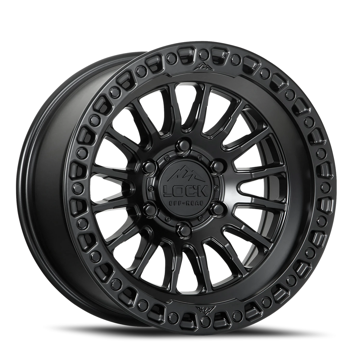 Lock Offroad Grit Matte Black W/ Matte Black Ring 17x8.5 +25 5x127mm 71.5mm