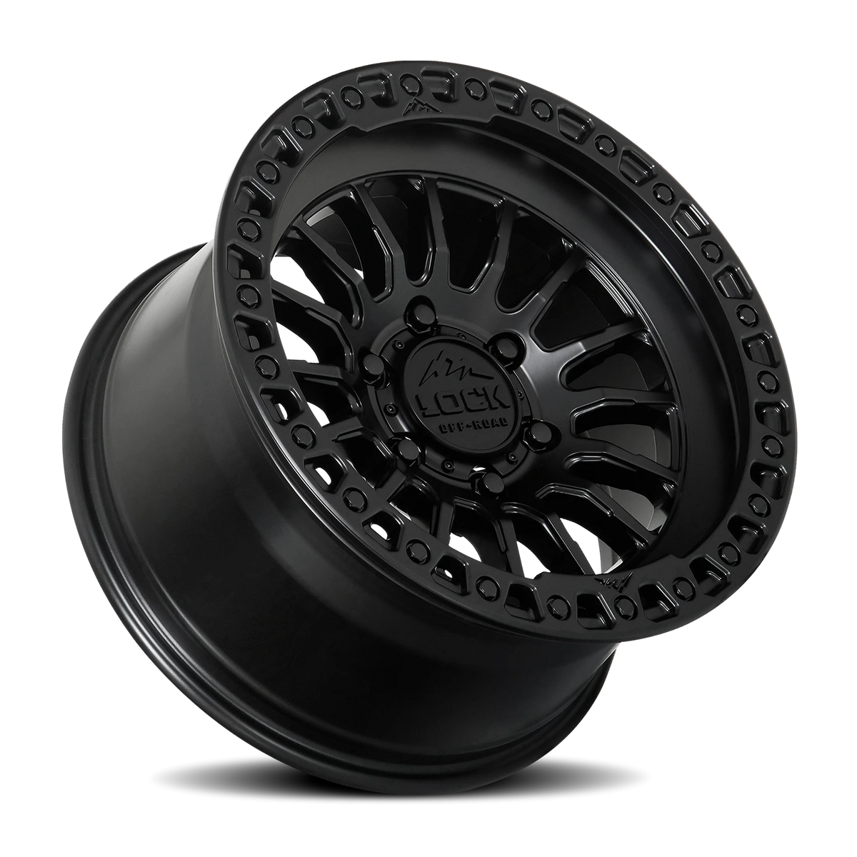 Lock Offroad Grit Matte Black W/ Matte Black Ring 17x9 +1 5x127mm 71.5mm