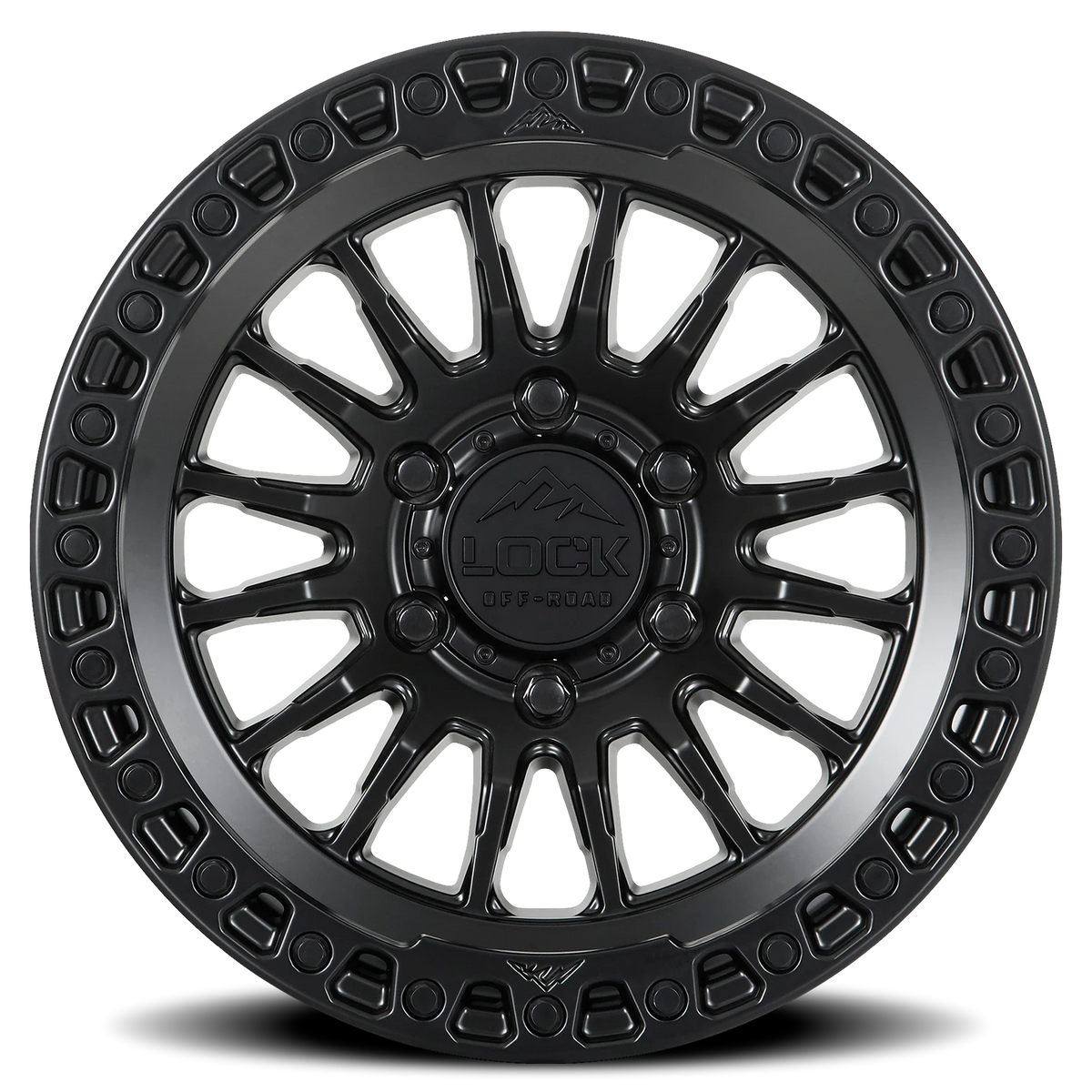 Lock Offroad Grit Matte Black W/ Matte Black Ring 17x9 -12 5x127mm 71.5mm