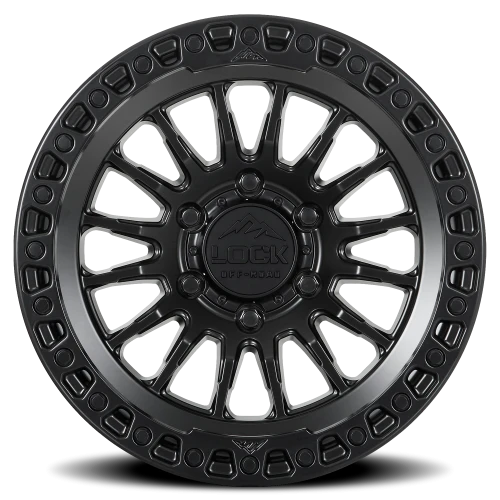 Lock Offroad Grit Matte Black W/ Matte Black Ring 17x9 -12 6x139.7mm 106.2mm
