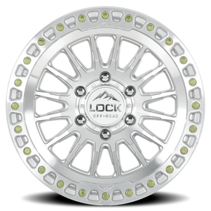 Lock Offroad Grit Machined Silver W/ Clear Coat 17x8.5 +25 5x127mm 71.5mm