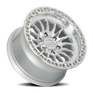 Lock Offroad Grit Machined Silver W/ Clear Coat 17x9 +1 6x139.7mm 106.2mm