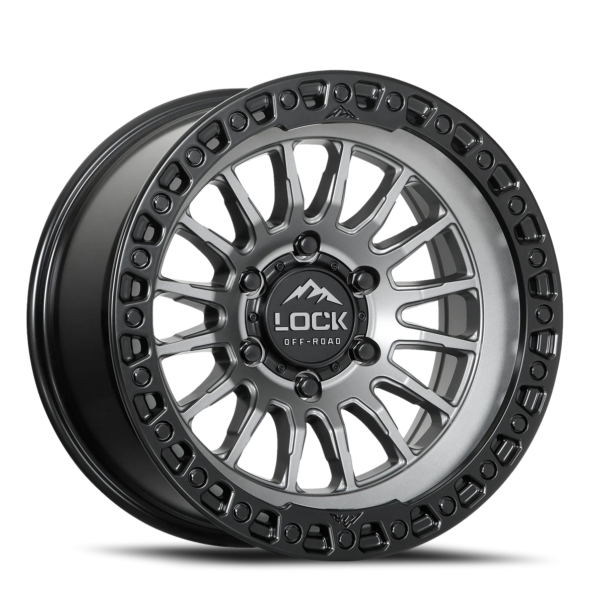 Lock Offroad Grit Matte Grey W/ Ma 17x8.5 +25 5x127mm 71.5mm