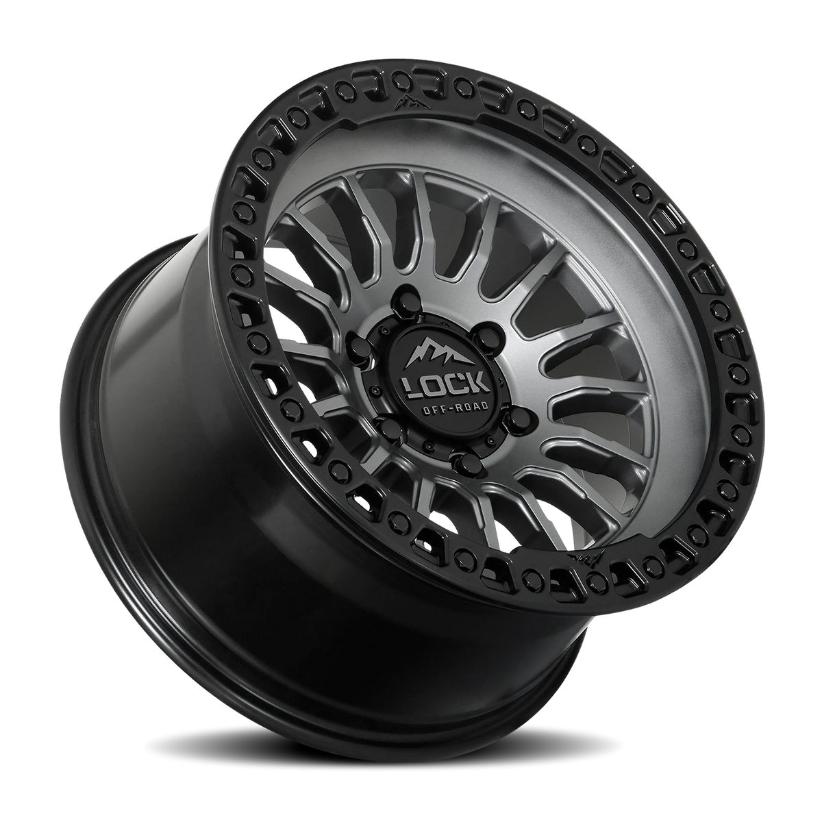 Lock Offroad Grit Matte Grey W/ Ma 17x8.5 +25 5x127mm 71.5mm