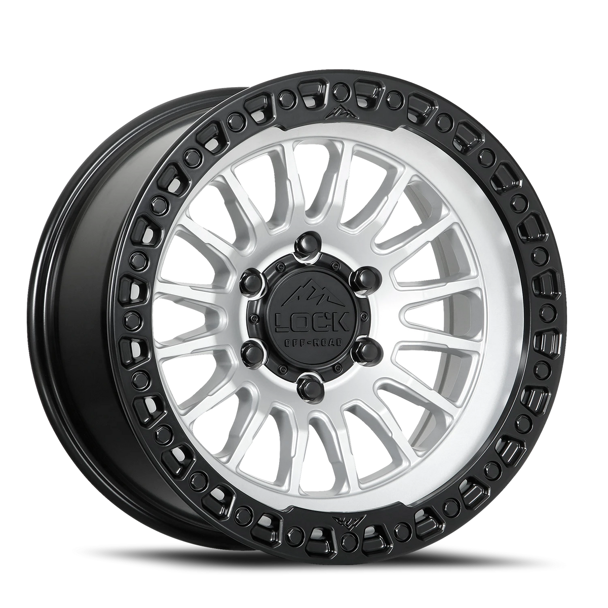 Lock Offroad Grit Matte Silver W/ Ma 17x9 -12 5x127mm 71.5mm