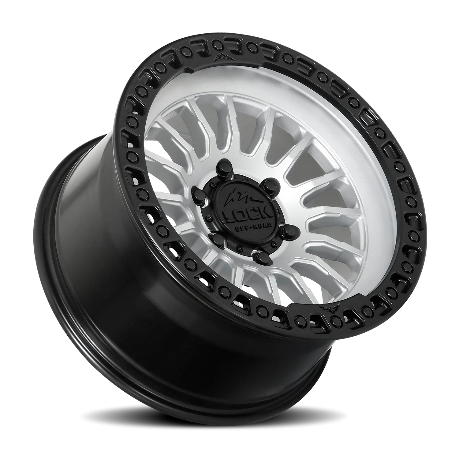 Lock Offroad Grit Matte Silver W/ Ma 17x8.5 +25 5x127mm 71.5mm