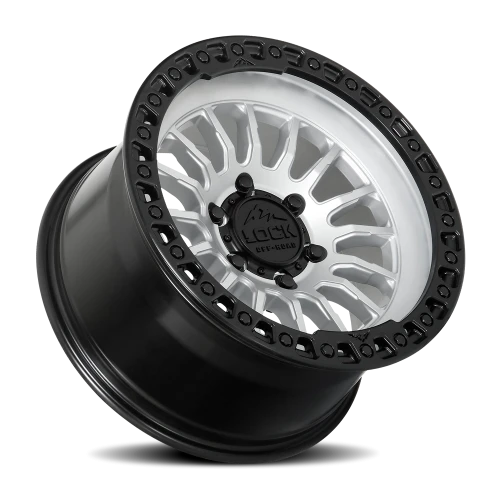 Lock Offroad Grit Matte Silver W/ Ma 17x8.5 +25 6x135mm 87.1mm