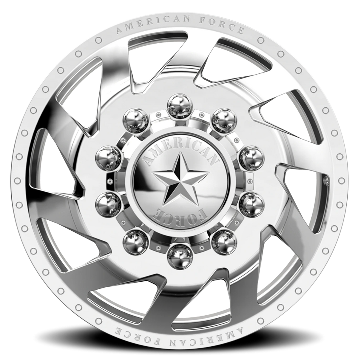 American Force H90 Tempest DRW Polished 22.5x8.25 +169 8x200mm 142mm - Wheelwiz