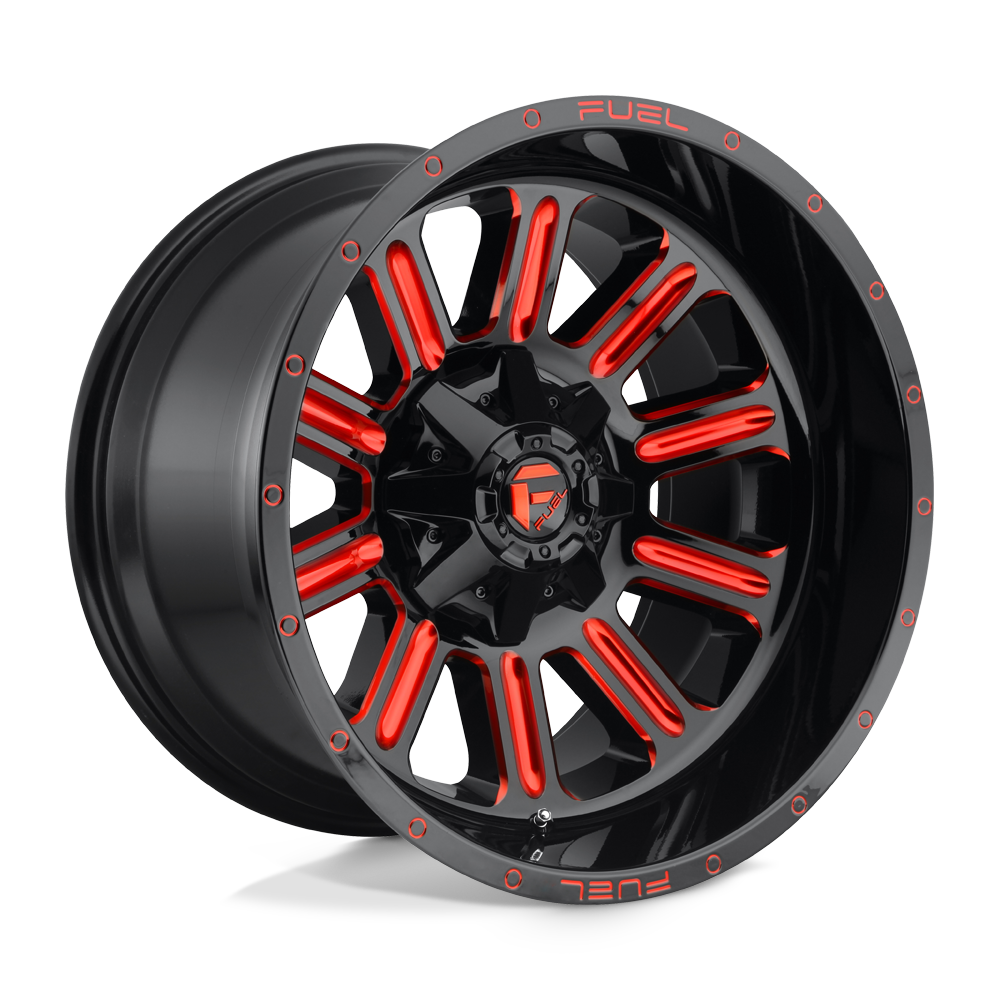 Fuel Offroad D621 HARDLINE Gloss Black Red Tinted Clear 18x9 +01 6x135|6x139.7mm 106.1mm - WheelWiz