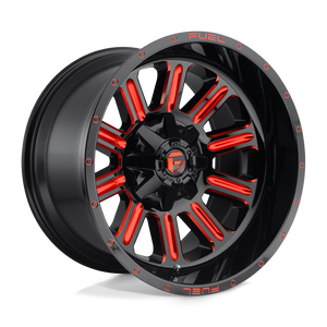 Fuel Offroad D621 HARDLINE Gloss Black Red Tinted Clear 18x9 +01 6x135|6x139.7mm 106.1mm - WheelWiz