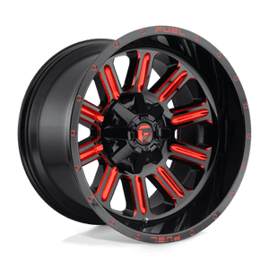 Fuel Offroad D621 HARDLINE Gloss Black Red Tinted Clear 18x9 +01 6x135|6x139.7mm 106.1mm - WheelWiz