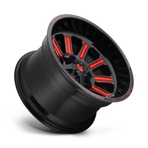 Fuel Offroad D621 HARDLINE Gloss Black Red Tinted Clear 20x9 +1 8x165.1mm 125.1mm - Wheelwiz