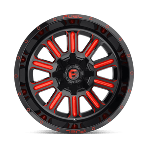 Fuel Offroad D621 HARDLINE Gloss Black Red Tinted Clear 18x9 +01 6x135|6x139.7mm 106.1mm - WheelWiz