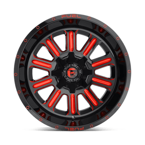 Fuel Offroad D621 HARDLINE Gloss Black Red Tinted Clear 20x9 +20 5x127|5x139.7mm 87.1mm - Wheelwiz