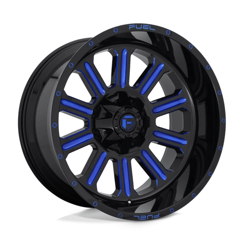 Fuel Offroad D646 HARDLINE Gloss Black Blue Tinted Clear 22x12 -44 6x135|6x139.7mm 106.1mm - WheelWiz