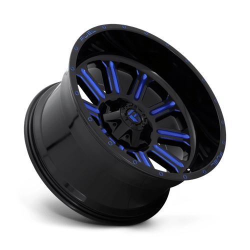 Fuel Offroad D646 HARDLINE Gloss Black Blue Tinted Clear 22x12 -44 6x135|6x139.7mm 106.1mm - WheelWiz