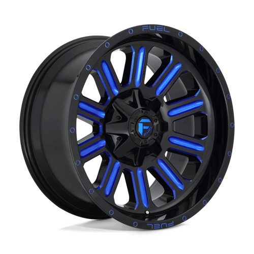 Fuel Offroad D646 HARDLINE Gloss Black Blue Tinted Clear 20x9 +20 8x180mm 124.2mm - WheelWiz