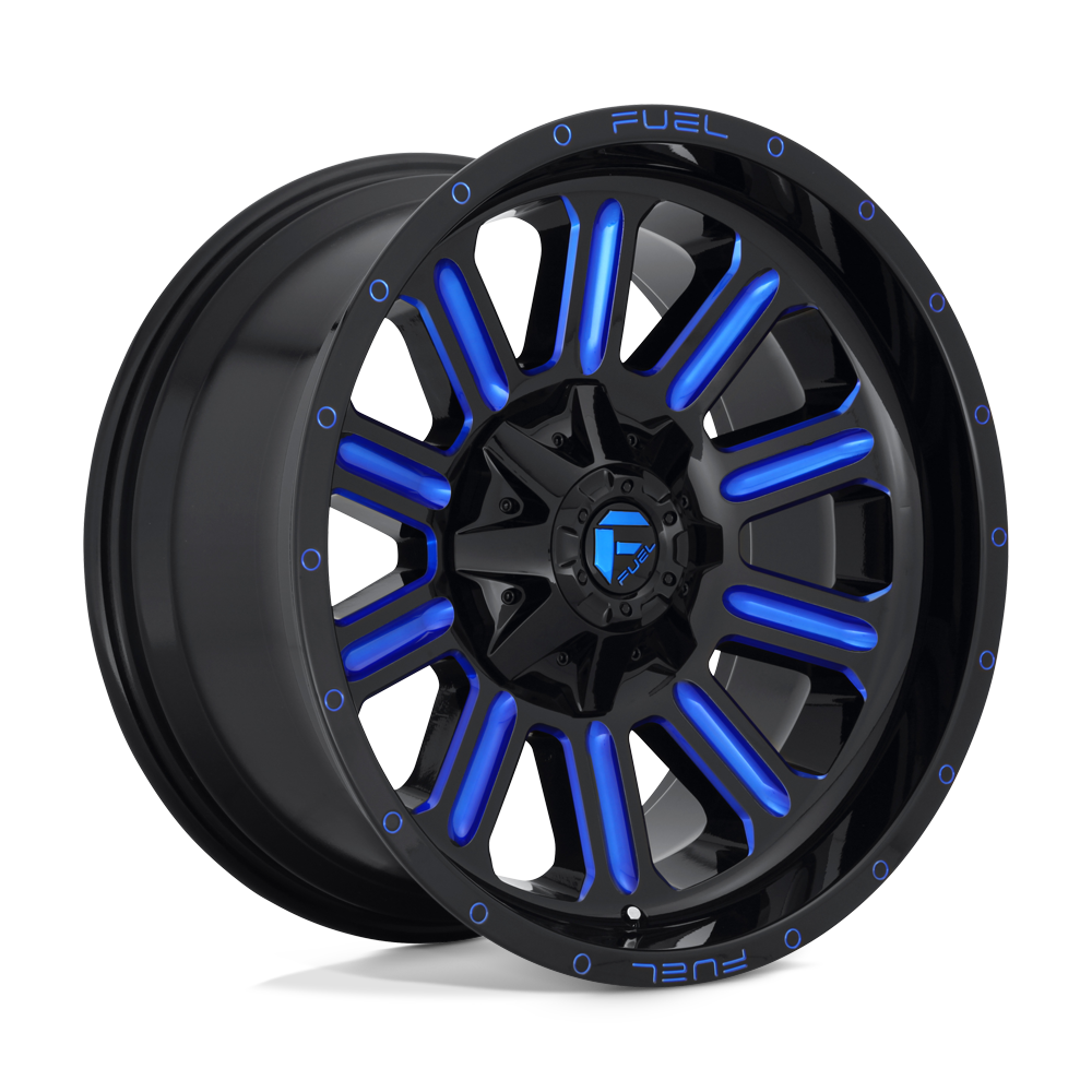 Fuel Offroad D646 HARDLINE Gloss Black Blue Tinted Clear 20x12 -45 6x135|6x139.7mm 106.1mm - WheelWiz