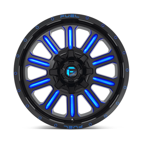 Fuel Offroad D646 HARDLINE Gloss Black Blue Tinted Clear 20x10 -18 8x180mm 124.2mm - Wheelwiz