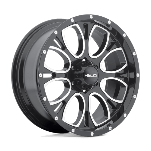 Helo HE879 Gloss Black Machined &amp; Milled 16x8 0 5x114.3mm 72.6mm - Wheelwiz
