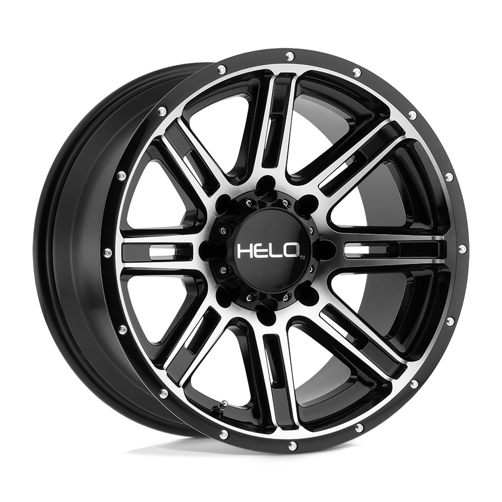 Helo HE900 Gloss Black Machined 17x9 -12 8x165.1mm 125.1mm - WheelWiz
