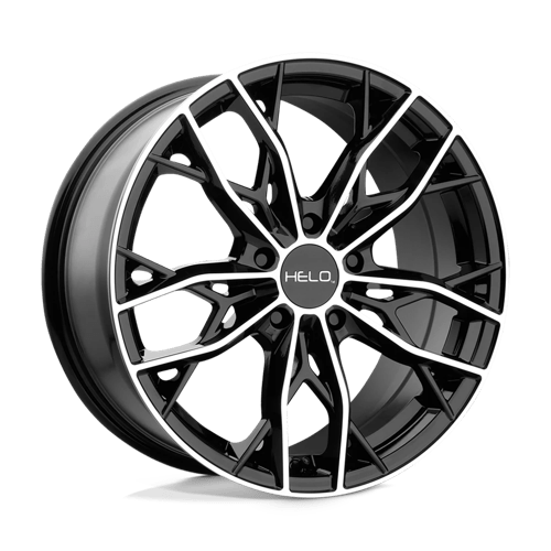 Helo HE907 Gloss Black Machined 17x7 +38 5x114.3mm 72.6mm - WheelWiz