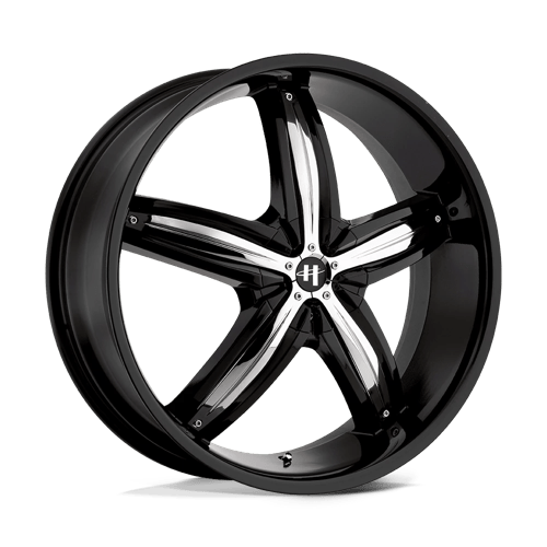 Helo HE844 Gloss Black With Removable Chrome Accents 20x8 +48 5x100|5x114.3mm 72.6mm - WheelWiz