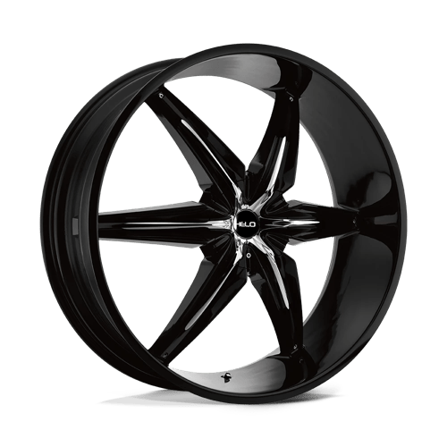 Helo HE866 Gloss Black With Removable Chrome Accents 24x9.5 +10 6x135|6x139.7mm 106.1mm - WheelWiz