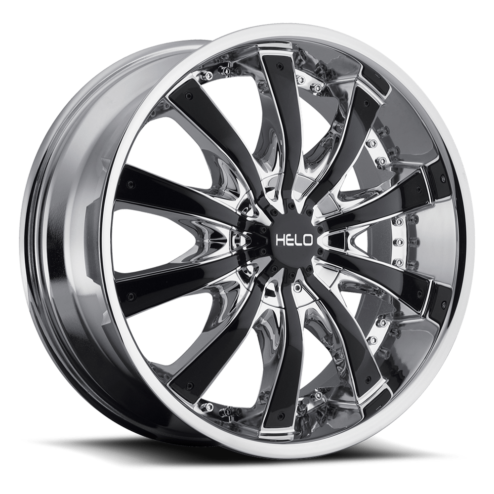 Helo HE875 Chrome Plated With Gloss Black Accents 20x8.5 +38 5x114.3|5x127mm 72.6mm - WheelWiz