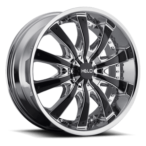 Helo HE875 Chrome Plated With Gloss Black Accents 20x8.5 +38 5x114.3|5x127mm 72.6mm - WheelWiz