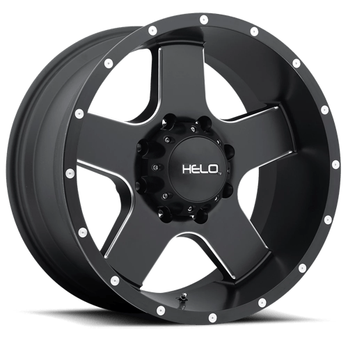 Helo HE886 Satin Black With Milled Spokes And Flange 18x9 +18 5x139.7mm 108mm - WheelWiz