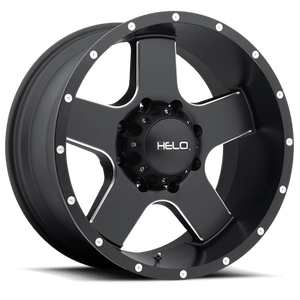 Helo HE886 Satin Black With Milled Spokes And Flange 18x9 +18 5x139.7mm 108mm - WheelWiz