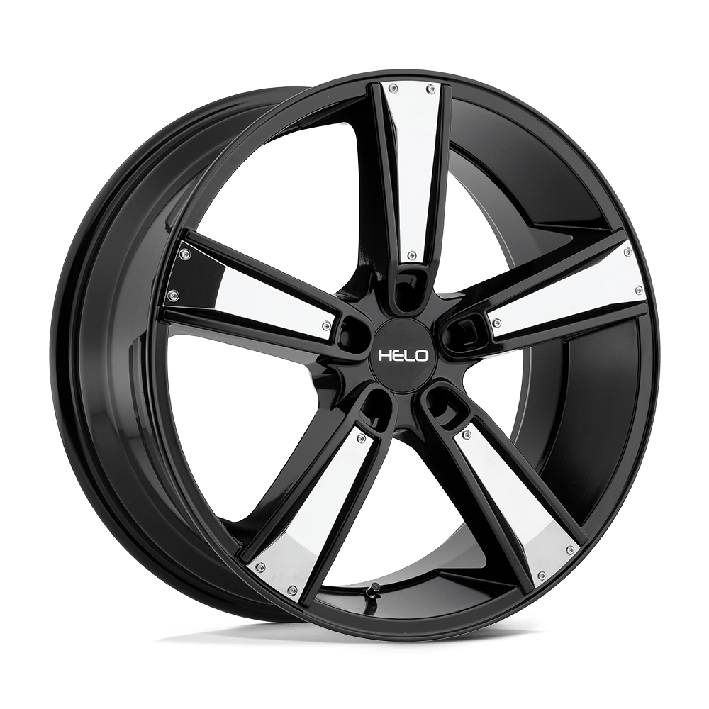 Helo HE899 Satin Black With Gloss Black &amp; Chrome Inserts 18x8 +38 5x112mm 66.6mm - WheelWiz
