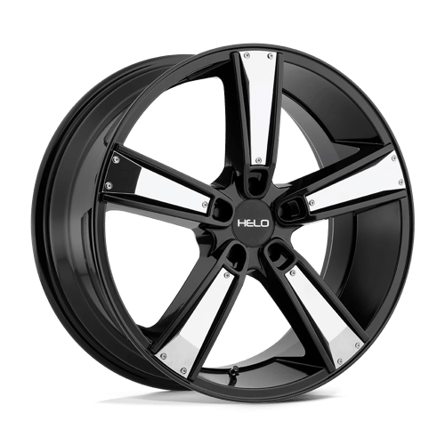 Helo HE899 Satin Black With Gloss Black & Chrome Inserts 20x8.5 +38 5x112mm 66.6mm - WheelWiz