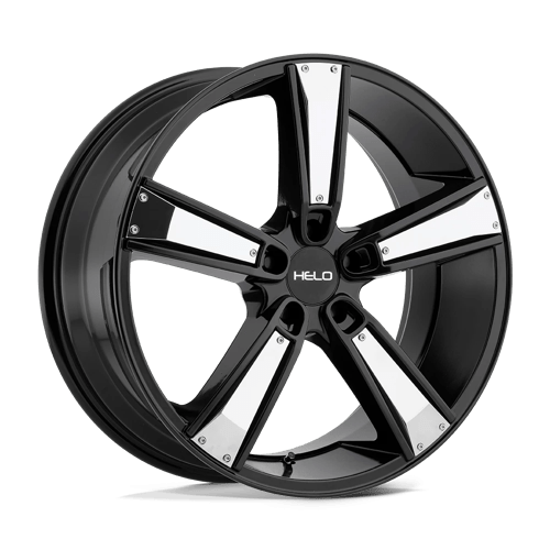 Helo HE899 Satin Black With Gloss Black & Chrome Inserts 18x8 +38 5x112mm 66.6mm - WheelWiz