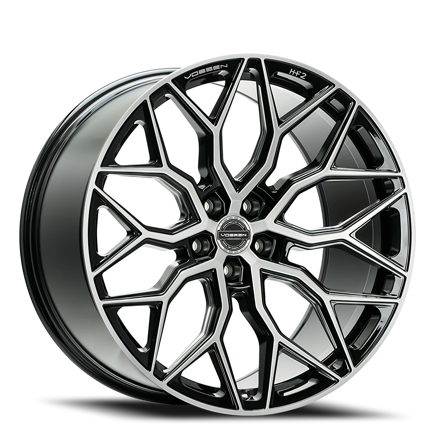 Vossen HF2 Brushed Gloss Black 21x9 +32 5x112mm 66.5mm | Wheelwiz