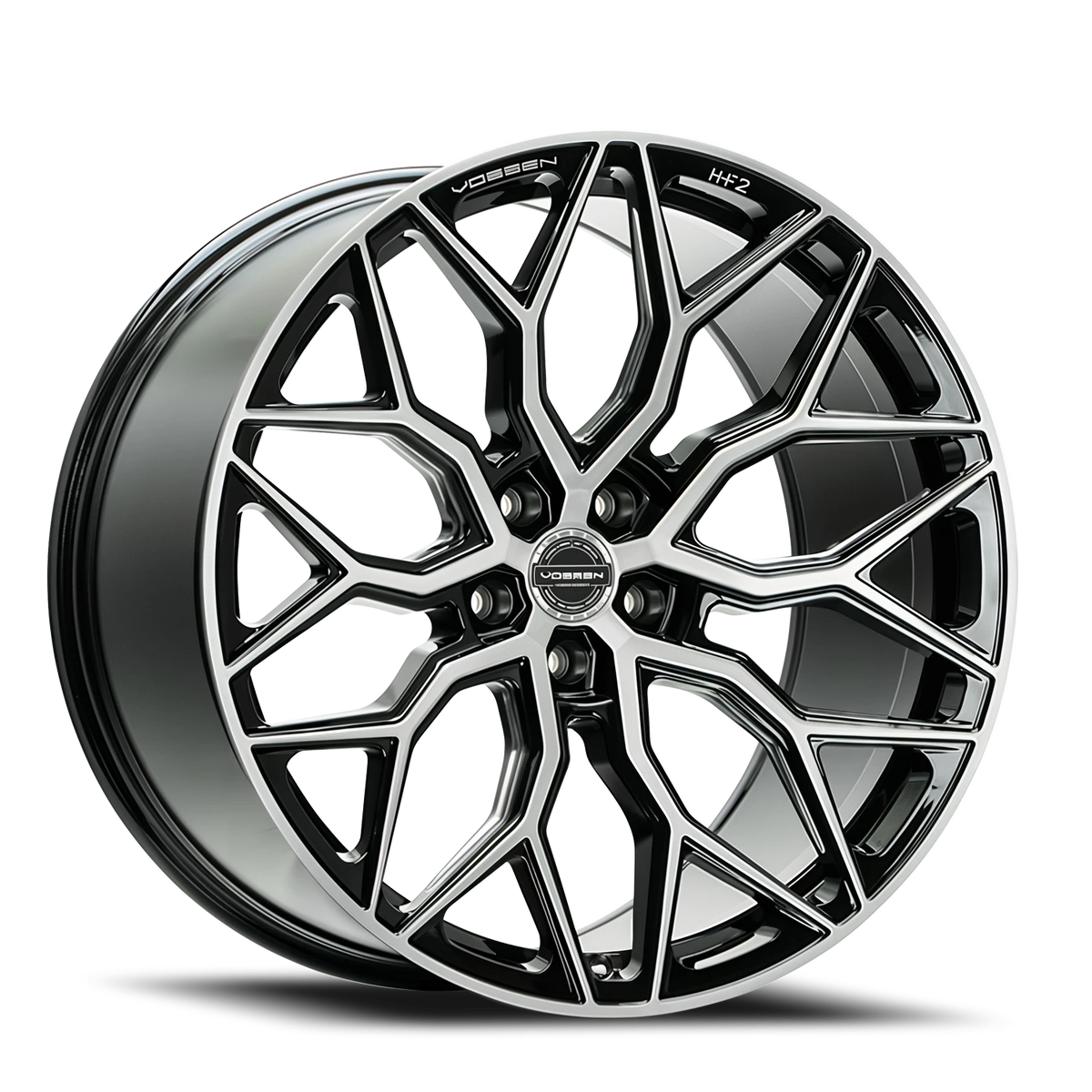 Vossen HF2 Brushed Gloss Black 20x9.5 +25 5x114mm 73.1mm - Wheelwiz