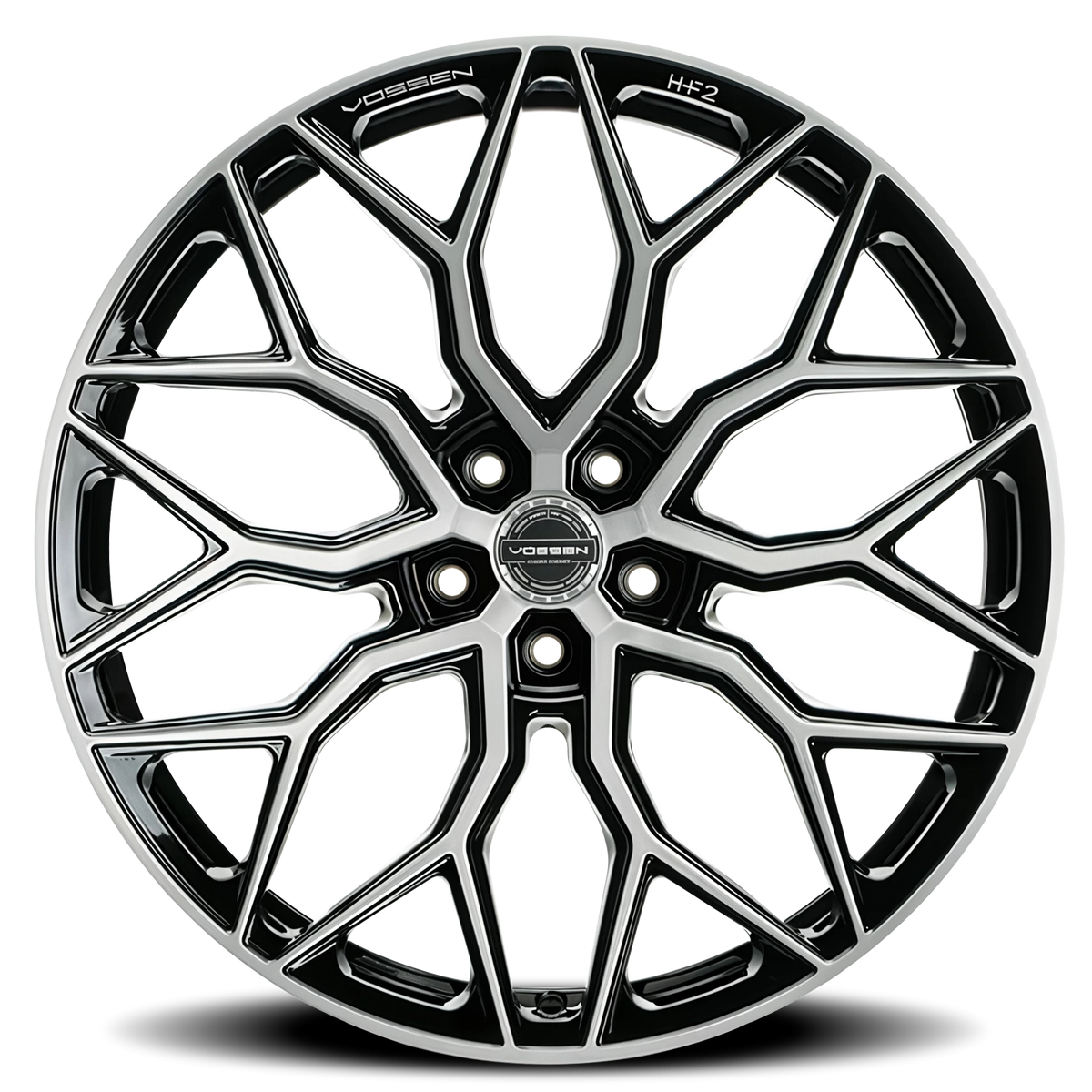 Vossen HF2 Brushed Gloss Black 20x9.5 +25 5x114mm 73.1mm - Wheelwiz