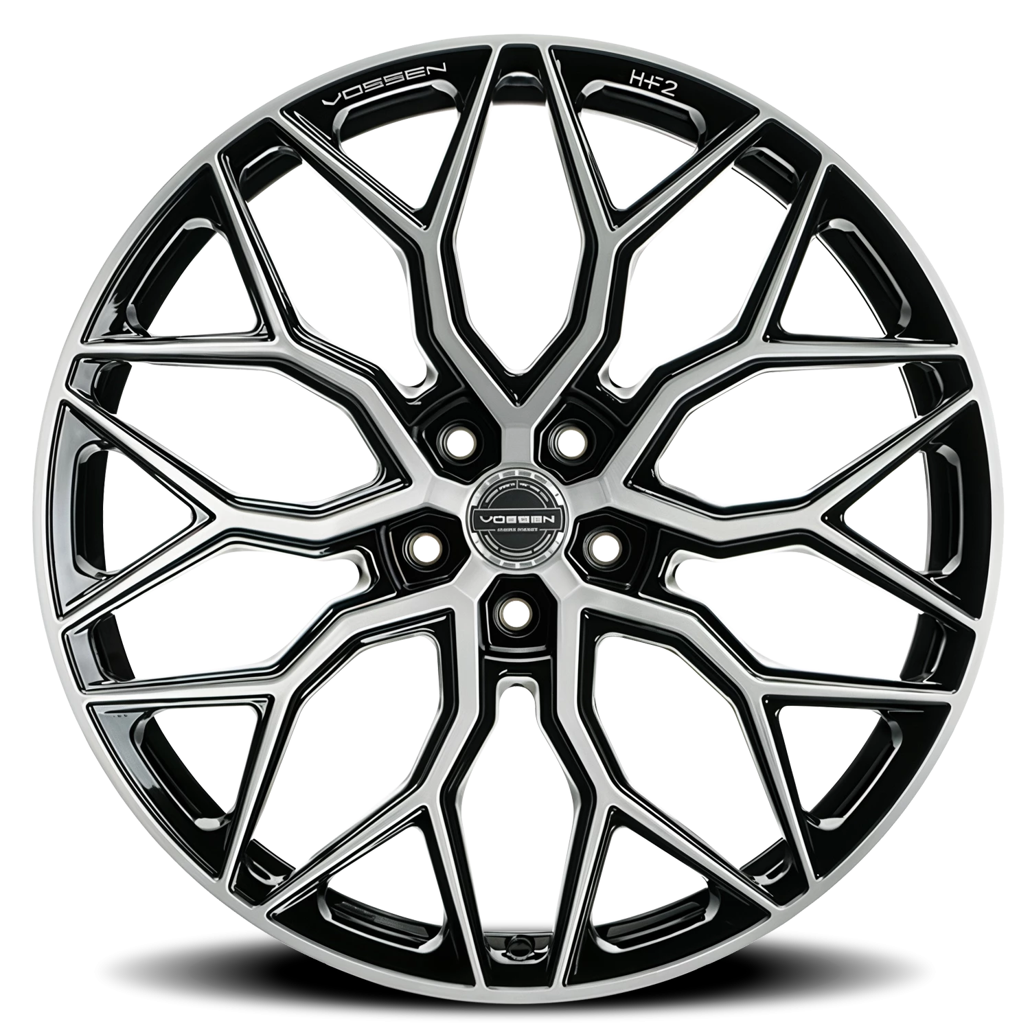 Vossen HF2 Brushed Gloss Black 20x9.5 +25 5x114mm 73.1mm - Wheelwiz