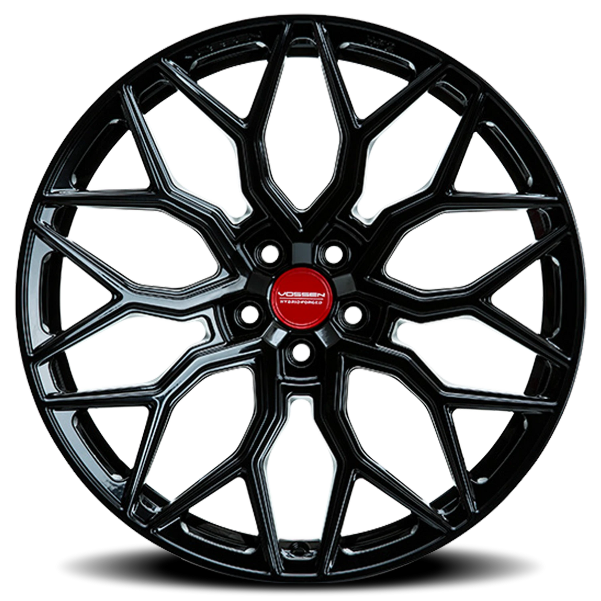 Vossen HF2 Gloss Black 24x10 +22 5x114.3mm 70.6mm