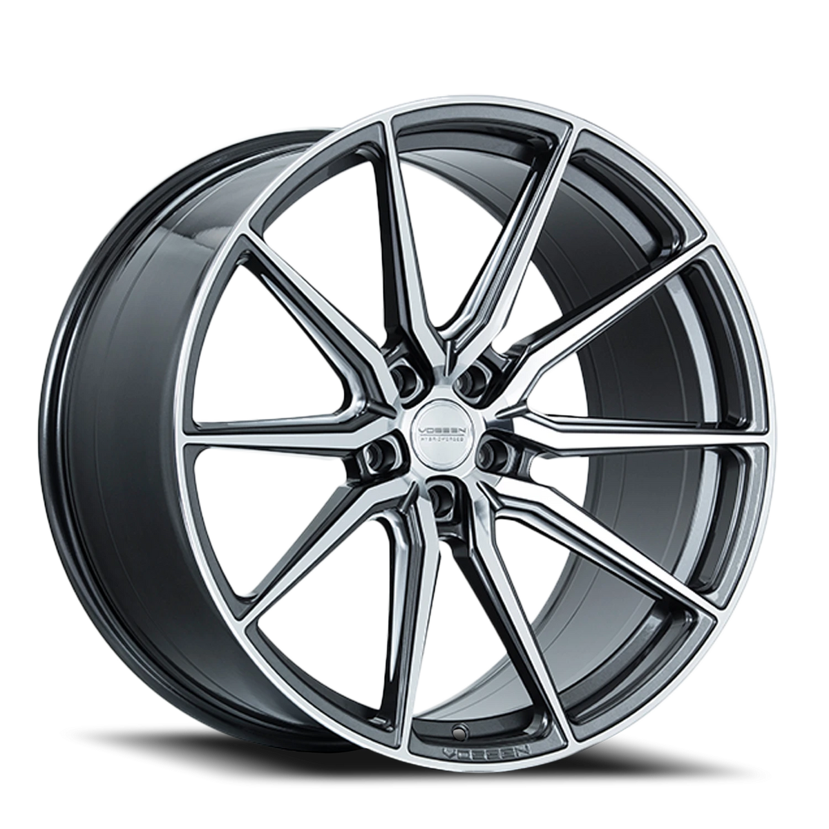 Vossen HF3 Gloss Graphite Polished 22x9 +30 5x120mm 72.56mm - Wheelwiz