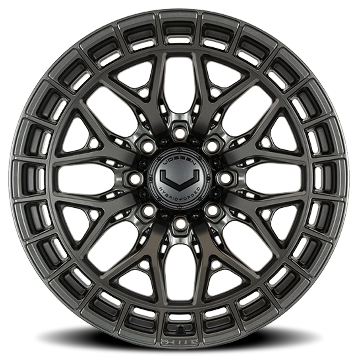 Vossen HFX1 Matte Gunmetal 22x12 -44 8x180mm 124.3mm