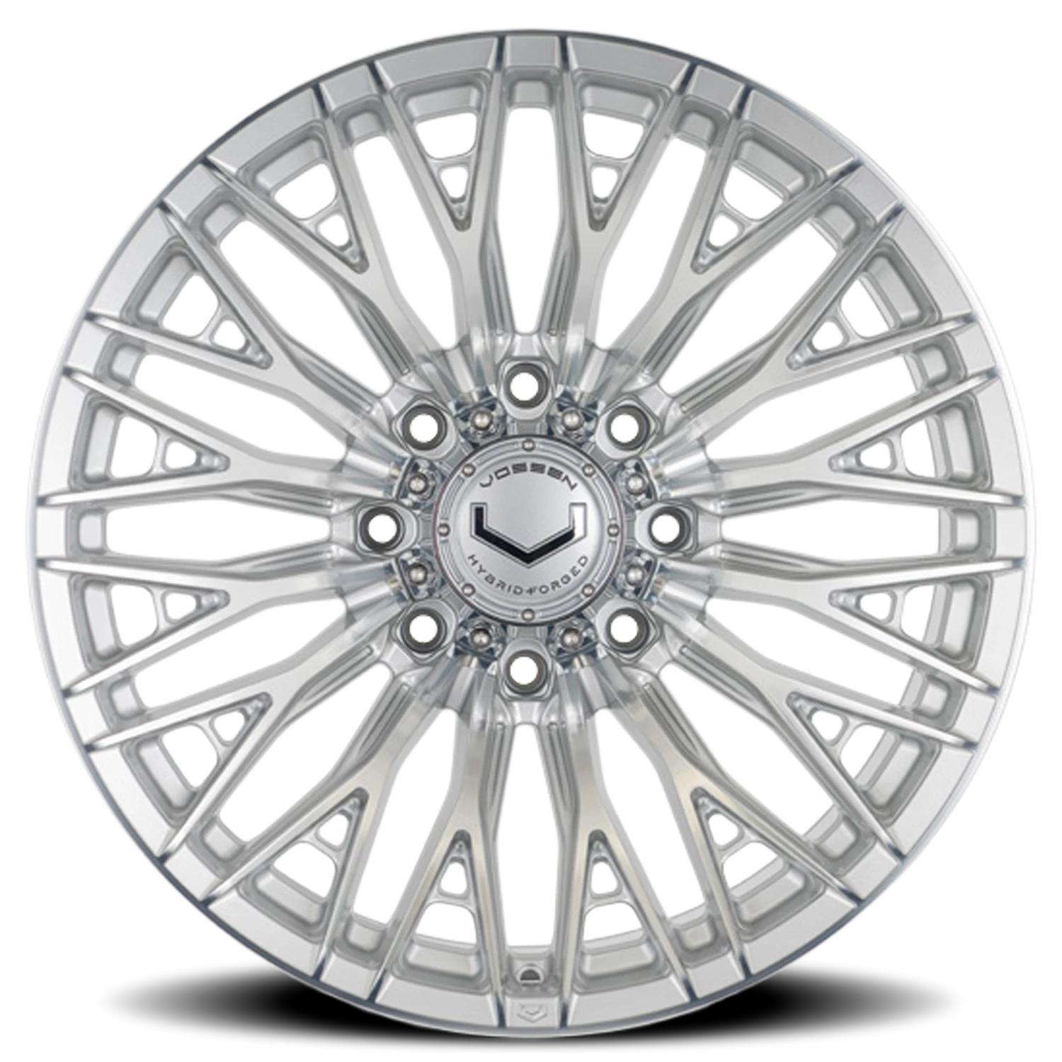 Vossen HFX6 Silver Polished 22x12 -44 8x180mm 124.3mm - Wheelwiz
