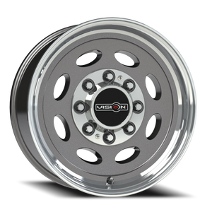 Vision Wheel 81 Gunmetal Machined Lip 19.5x7.5 0 8x165.1mm 124.5mm - Wheelwiz
