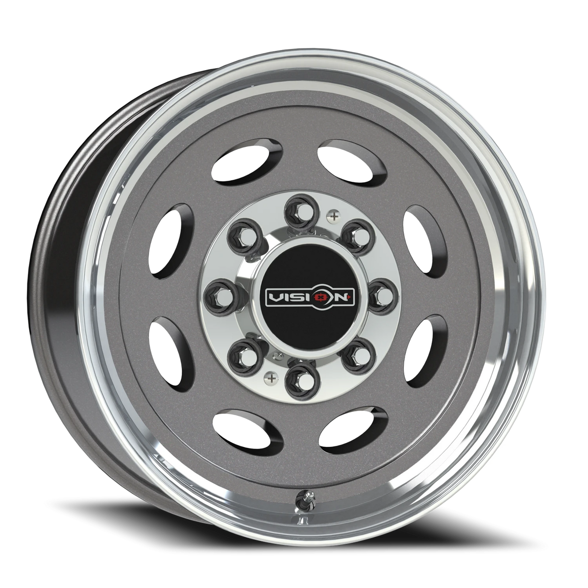 Vision Wheel 81 Gunmetal Machined Lip 19.5x7.5 +25 8x180mm 124.2mm - Wheelwiz